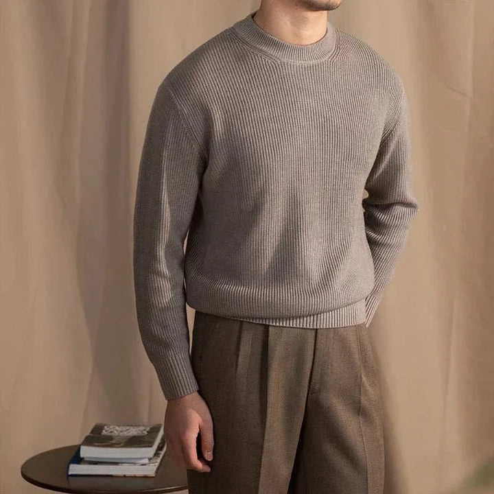 Rib Knit Sweater | Heren wollen trui met ronde hals