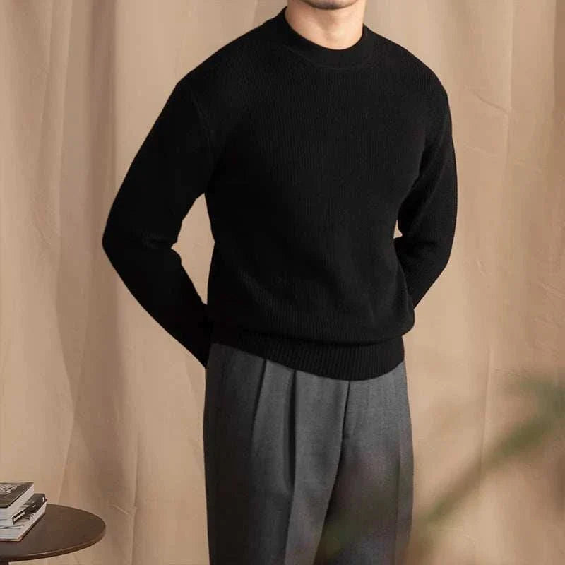 Rib Knit Sweater | Heren wollen trui met ronde hals