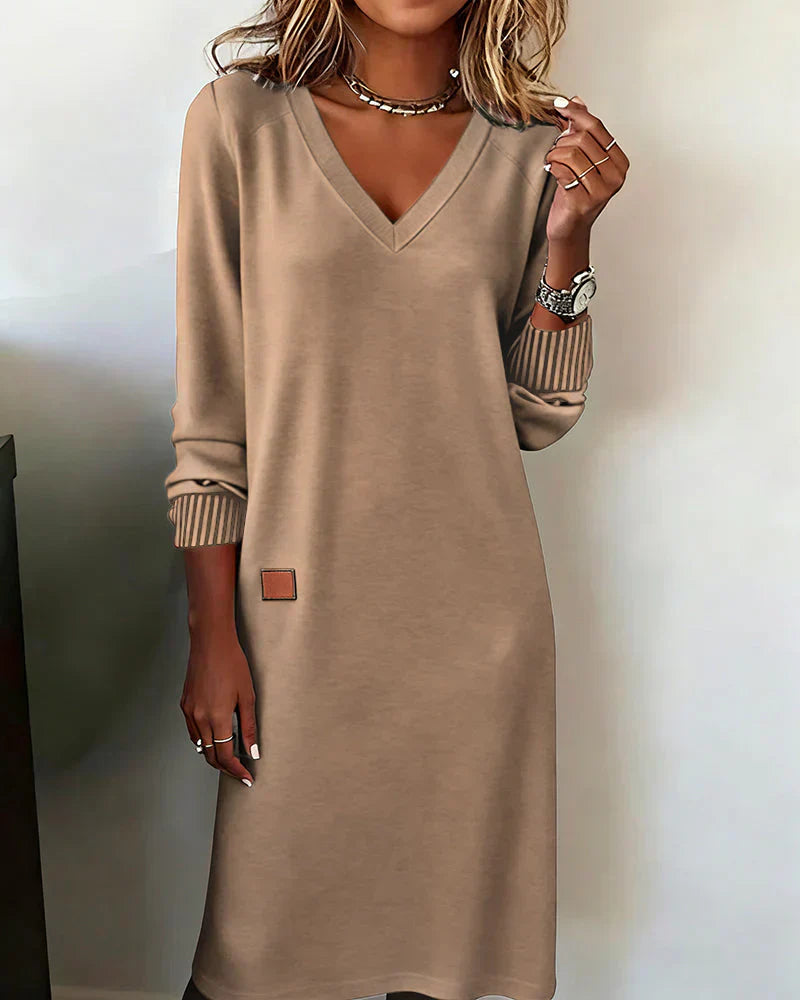 Midi jurk dames | Comfortabele jurk met korte mouwen
