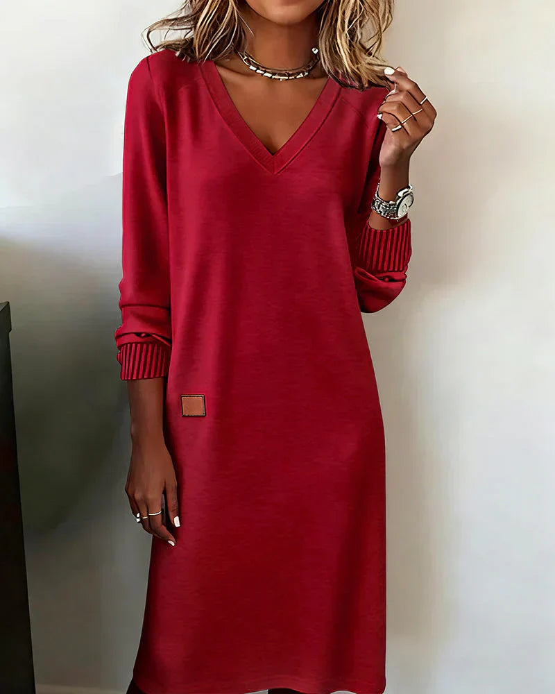Midi jurk dames | Comfortabele jurk met korte mouwen