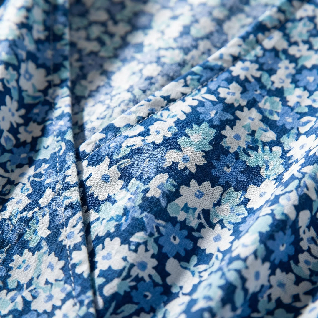 Midi jurk dames | Jurk met v-hals, korte mouw en zakken