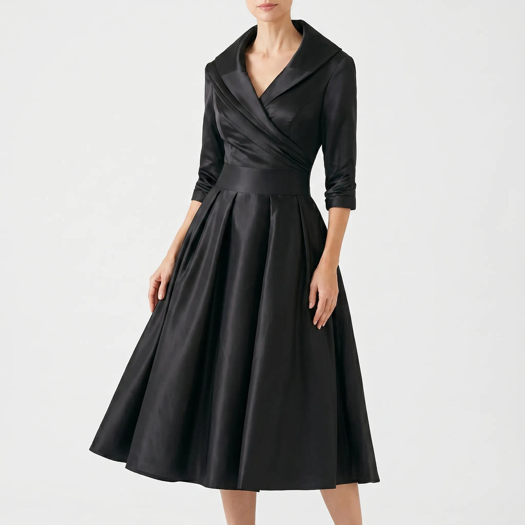 Midi jurk dames | Vintage jurk met elegante pasvorm