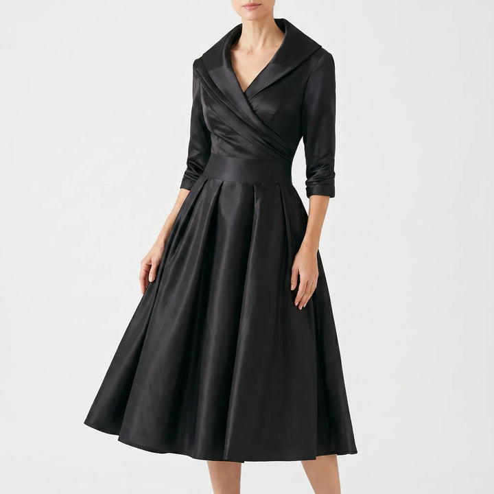 Midi jurk dames | Vintage jurk met elegante pasvorm