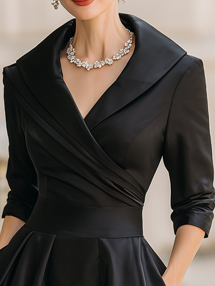 Midi jurk dames | Vintage jurk met elegante pasvorm