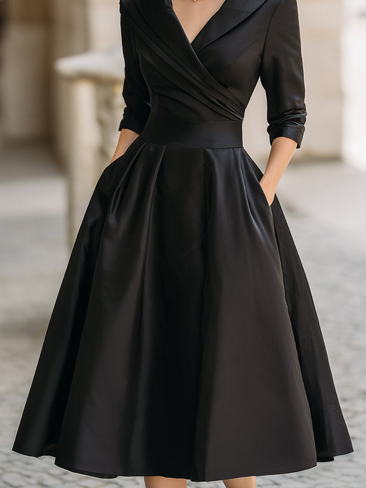 Midi jurk dames | Vintage jurk met elegante pasvorm