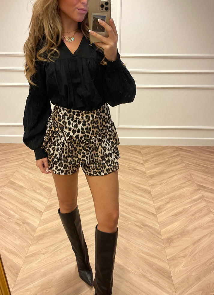 Mini rok dames | Luipaardprint rok met ruffles