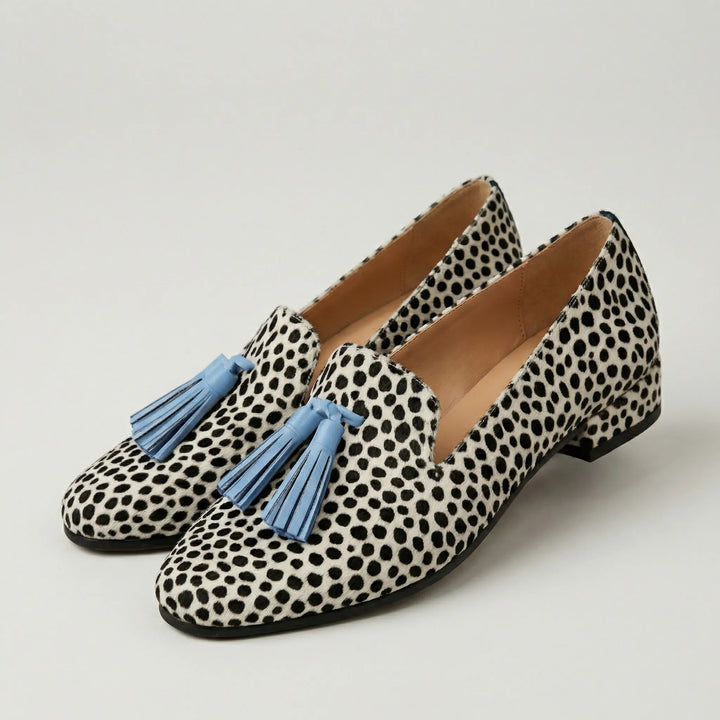 Mocassins dames | Print loafers met franjes