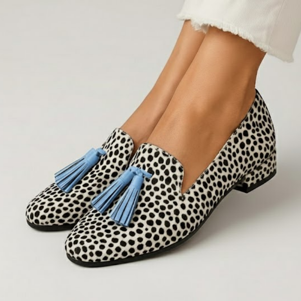 Mocassins dames | Print loafers met franjes