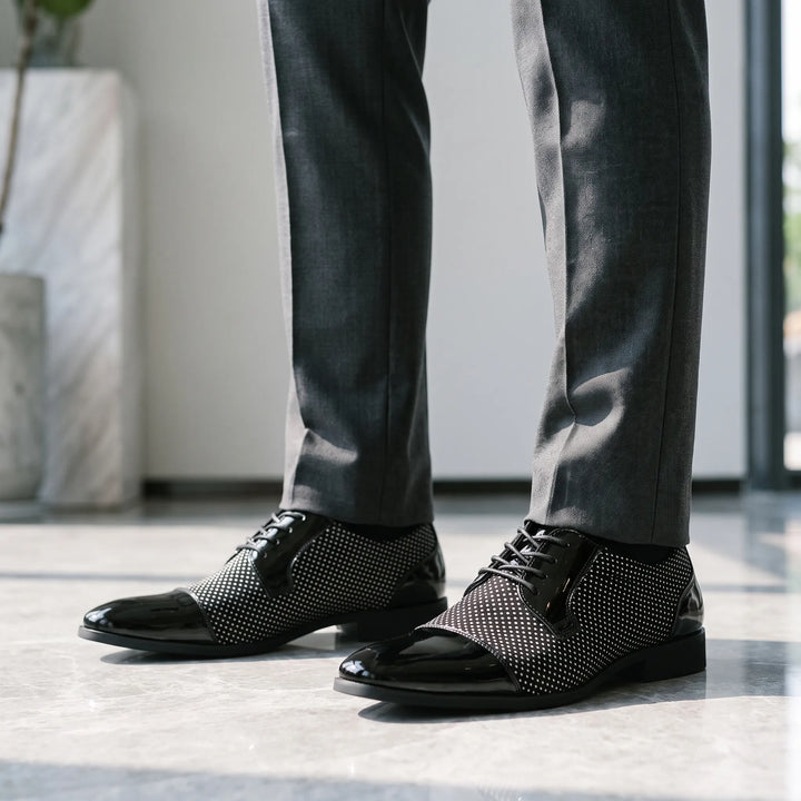 Nette schoenen heren | Veterschoenen met glanzende neus