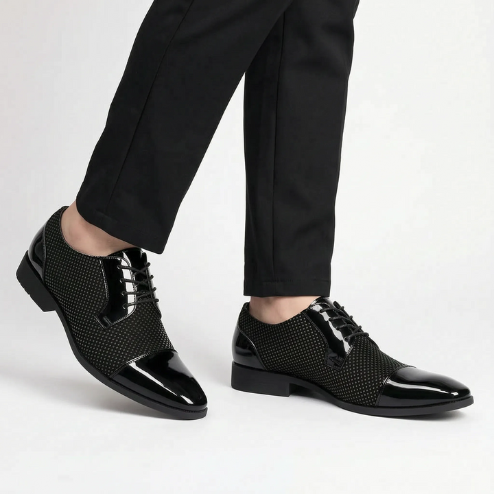 Nette schoenen heren | Veterschoenen met glanzende neus