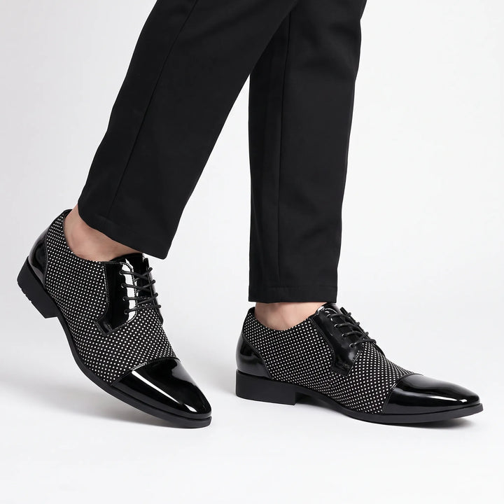 Nette schoenen heren | Veterschoenen met glanzende neus