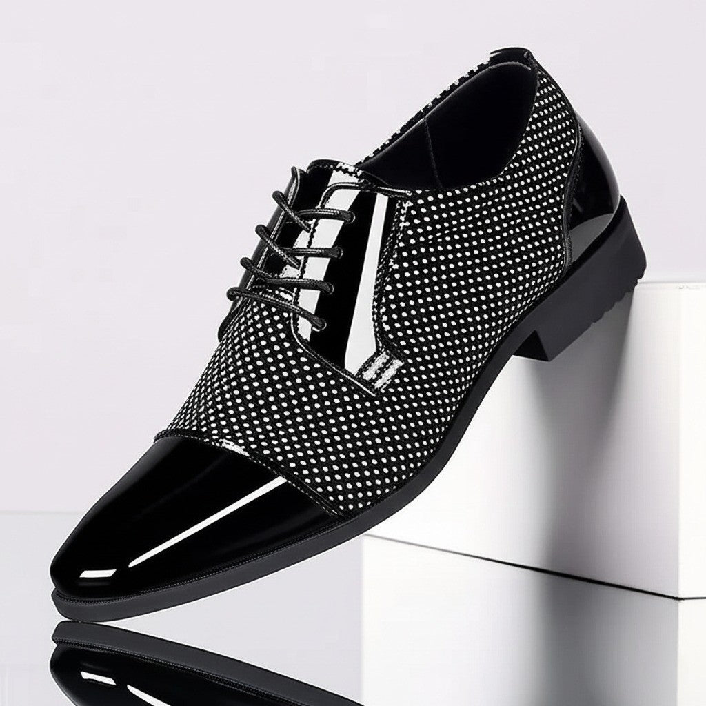 Nette schoenen heren | Veterschoenen met glanzende neus
