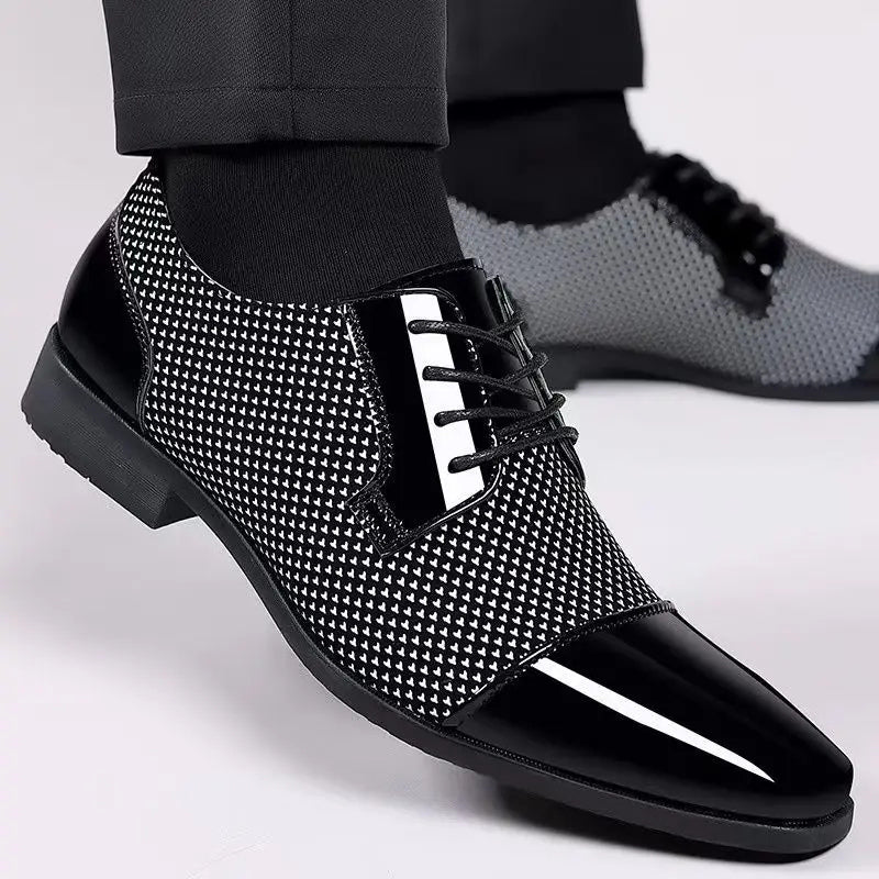 Nette schoenen heren | Veterschoenen met glanzende neus