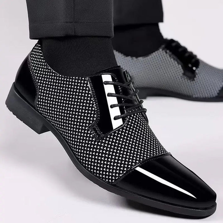 Nette schoenen heren | Veterschoenen met glanzende neus