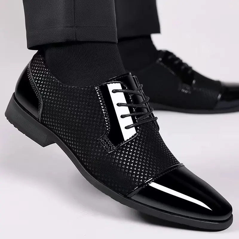 Nette schoenen heren | Veterschoenen met glanzende neus