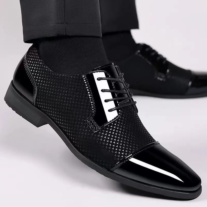 Nette schoenen heren | Veterschoenen met glanzende neus