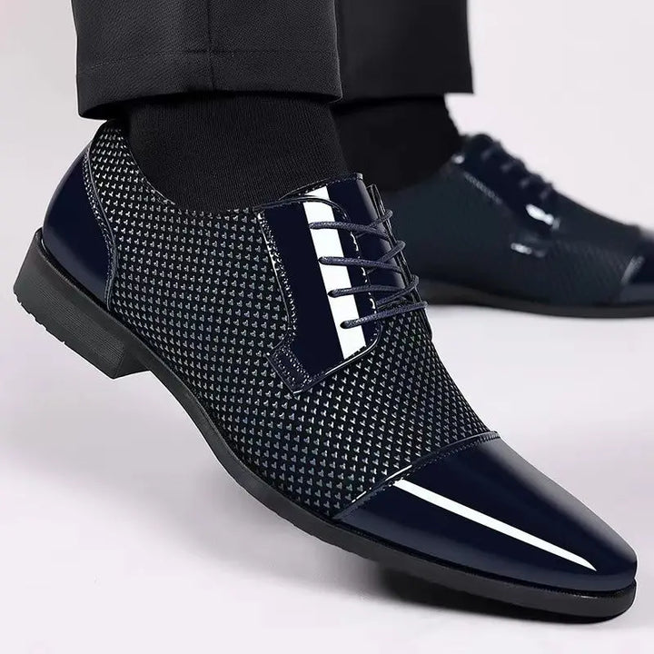 Nette schoenen heren | Veterschoenen met glanzende neus