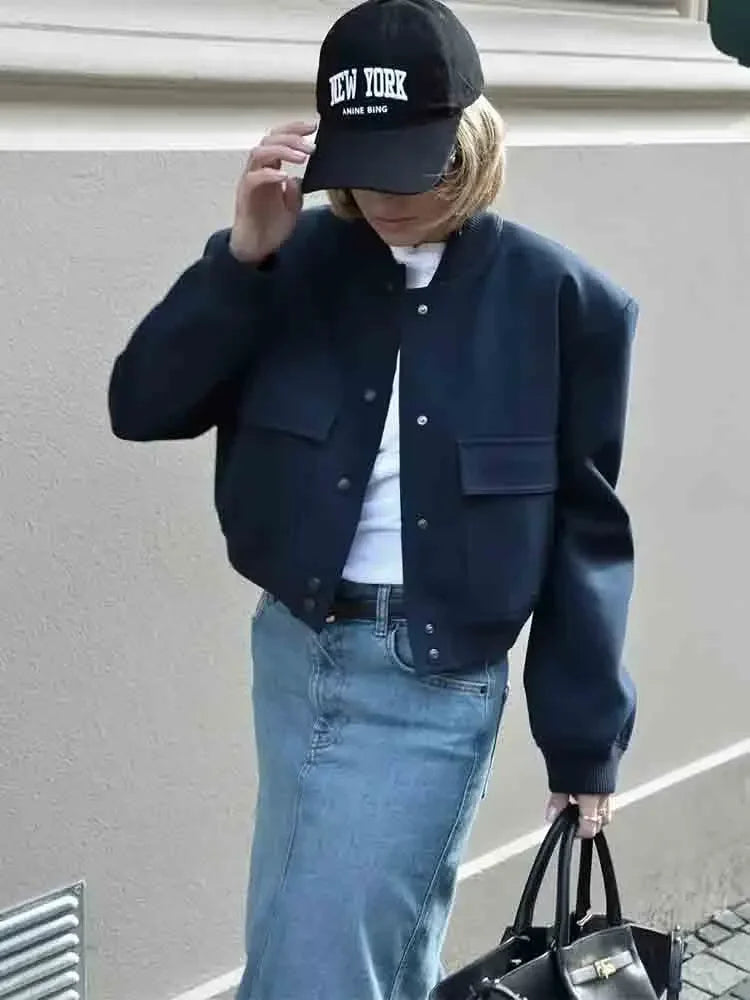 Bomberjack dames blouson jas casual sweatjack met college-kraag Bomberjack dames blouson jas casual sweatjack met college-kraag