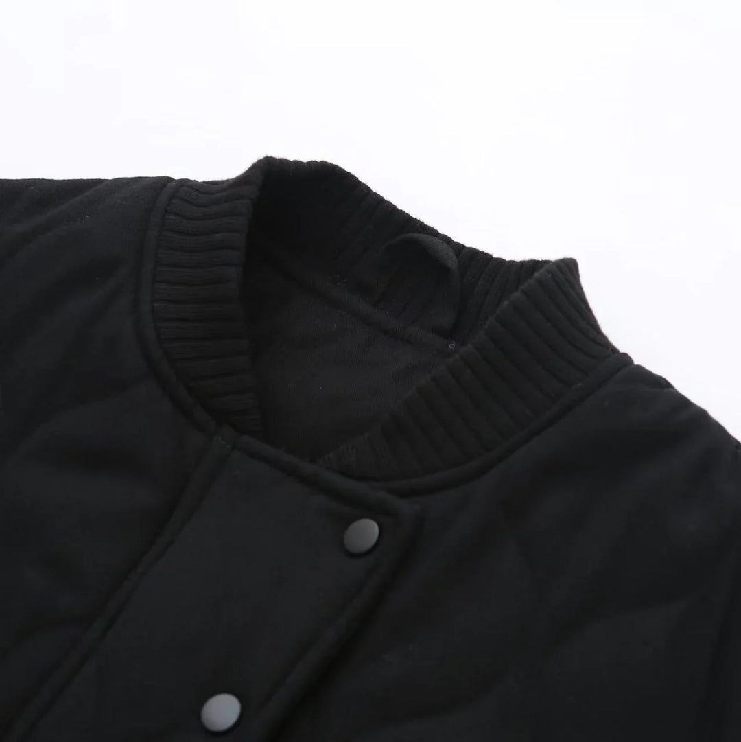Dames bomberjack | Oversized gewatteerde winterjas katoen met rits
