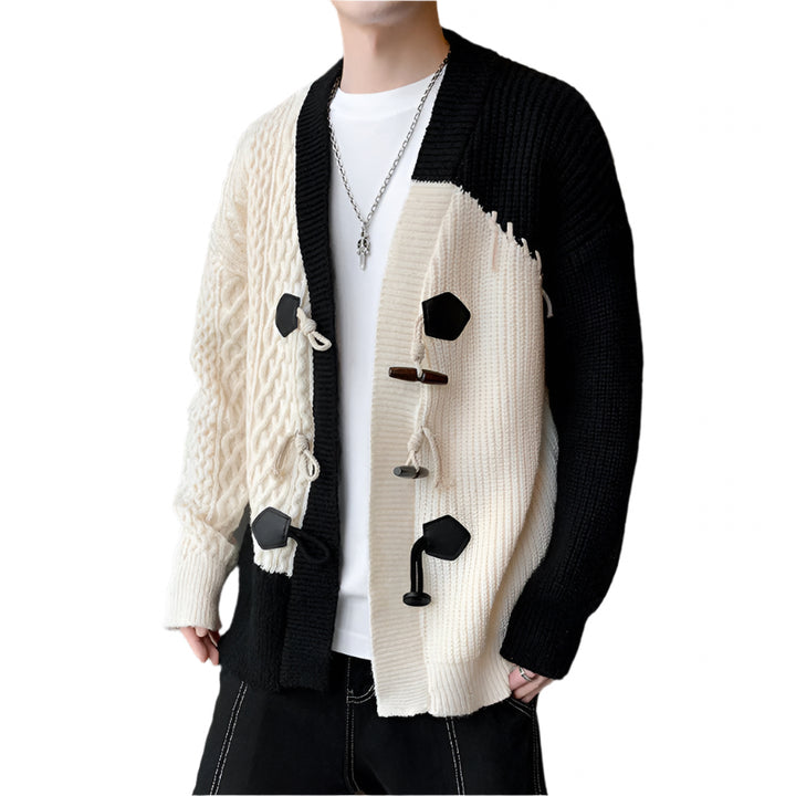 UrbanPatch | Kabel‑patchwork vest met toggle‑sluiting