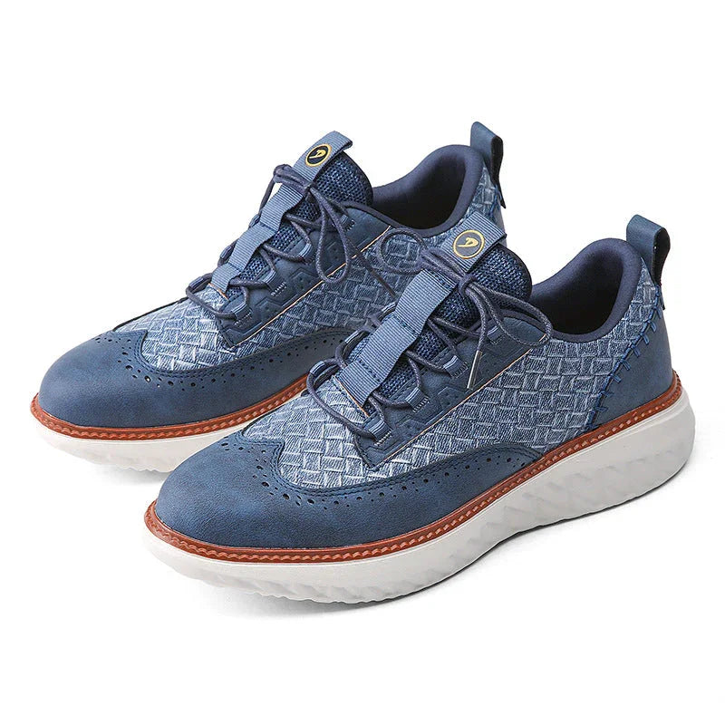 Heren sneakers | Leren casual schoenen met comfortzool