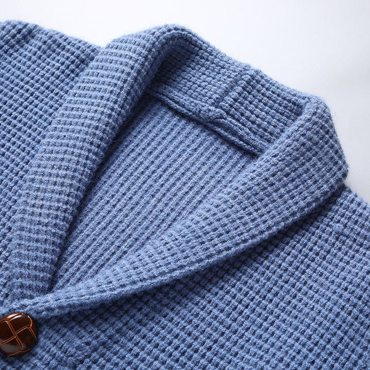 Elmcrest Knit | Wolcardigan met klassieke varsity‑stijl