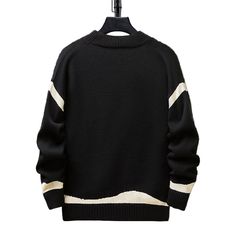 Haiku | Blauwe heren cardigan met unieke knoopsluiting
