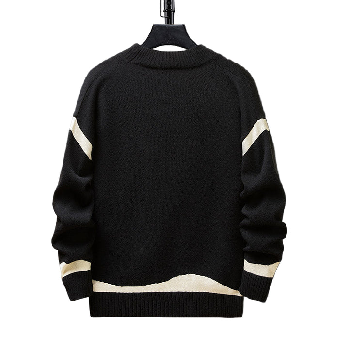 Haiku | Blauwe heren cardigan met unieke knoopsluiting