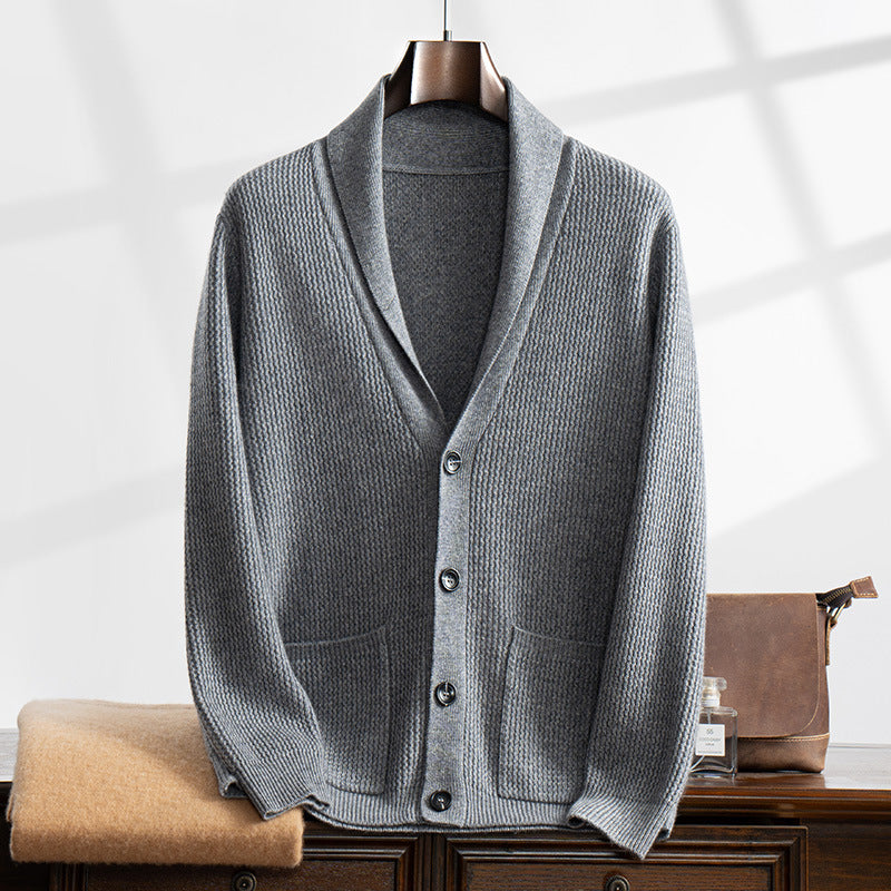 Lunaro Cardigan | Stijlvolle heren vest met sjaalkraag