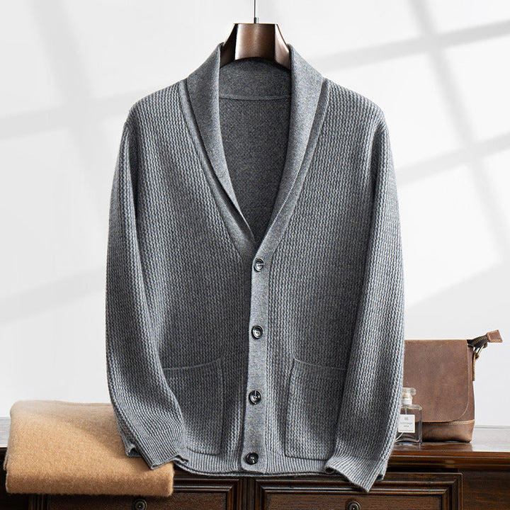 Lunaro Cardigan | Stijlvolle heren vest met sjaalkraag
