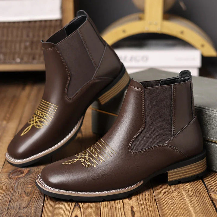 HeritageCobbler | Leren chelseaboots met borduursel
