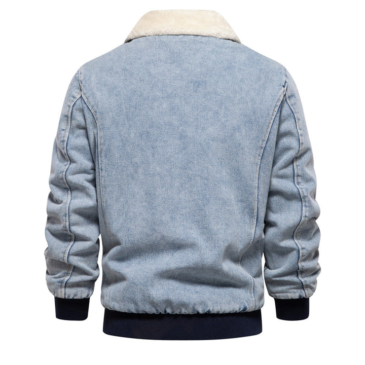 DenimSherpa | Heren denim jas met fleece voering en kraag