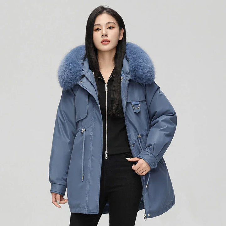 Dames parka | Oversized winterjas met bontkraag en capuchon