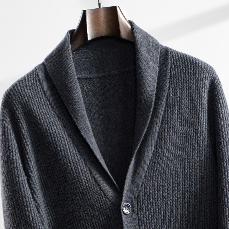Lunaro Cardigan | Stijlvolle heren vest met sjaalkraag