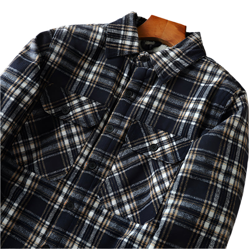 Everwood Sherpa | Geruit flanneljack met warme sherpa‑voering