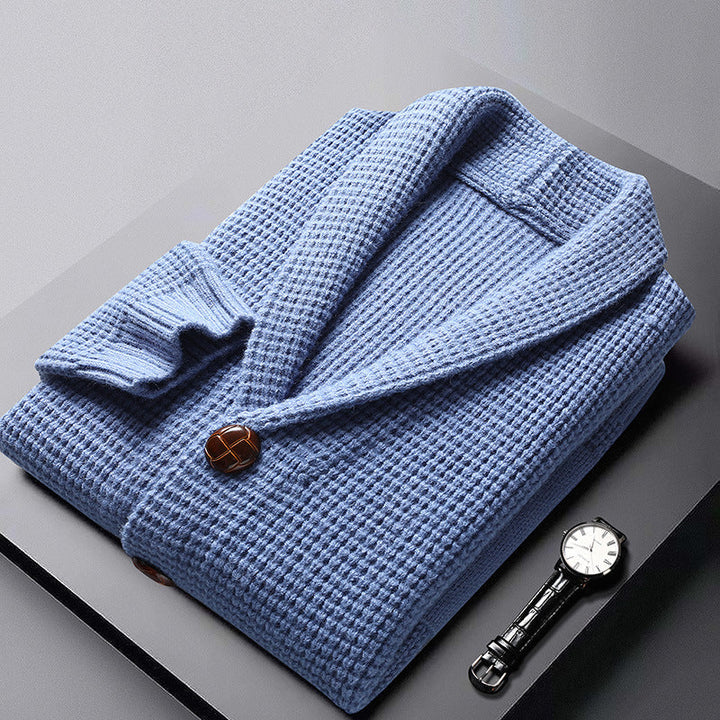 Elmcrest Knit | Wolcardigan met klassieke varsity‑stijl