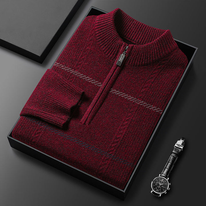 SwiftKnit | Lichtgewicht gebreide pullover met quarter-zip
