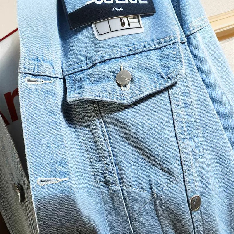 StreetHood Denim | Heren denim jas met capuchon en knopen