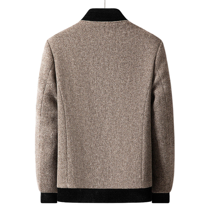 WeaveGuard | Woljas met herringbone patroon en ribkraag