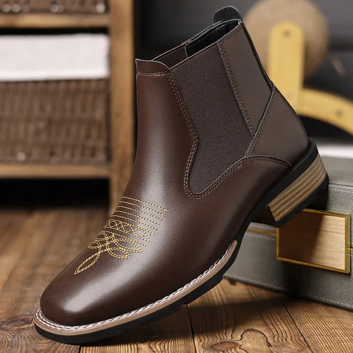 HeritageCobbler | Leren chelseaboots met borduursel