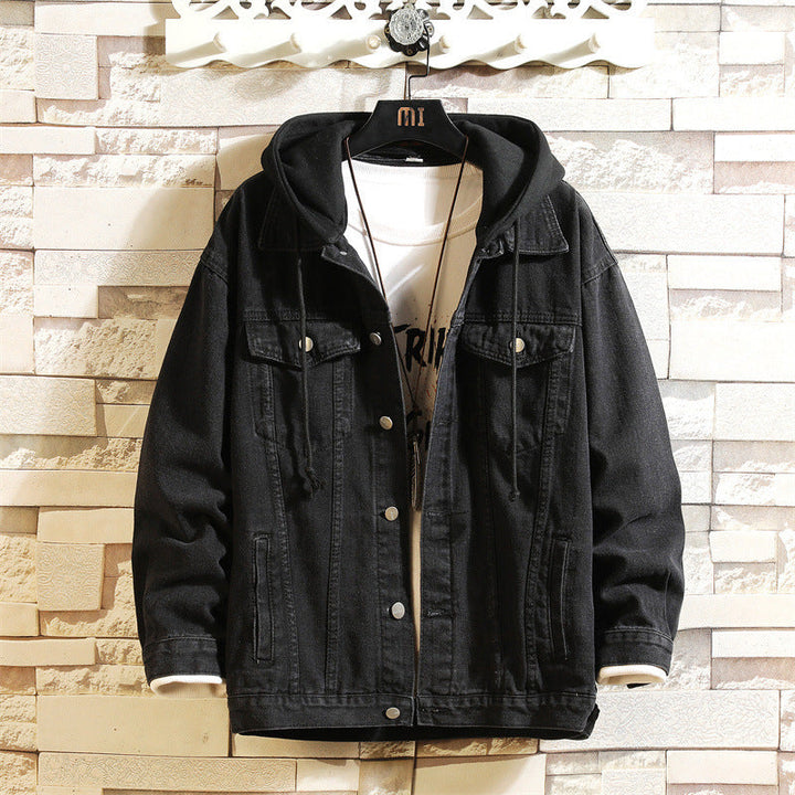 StreetHood Denim | Heren denim jas met capuchon en knopen