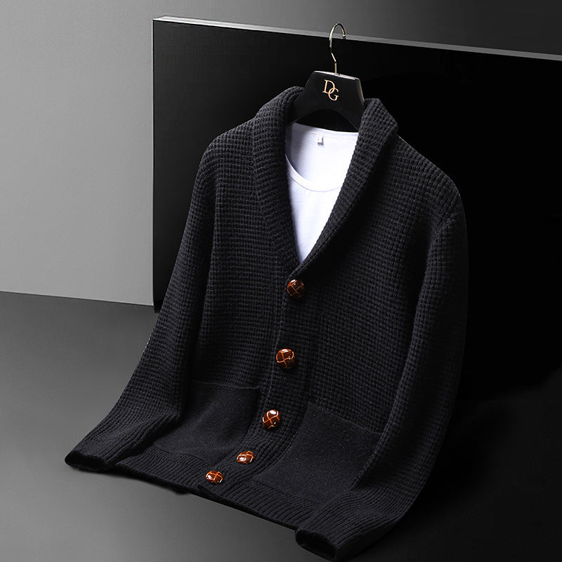 Elmcrest Knit | Wolcardigan met klassieke varsity‑stijl