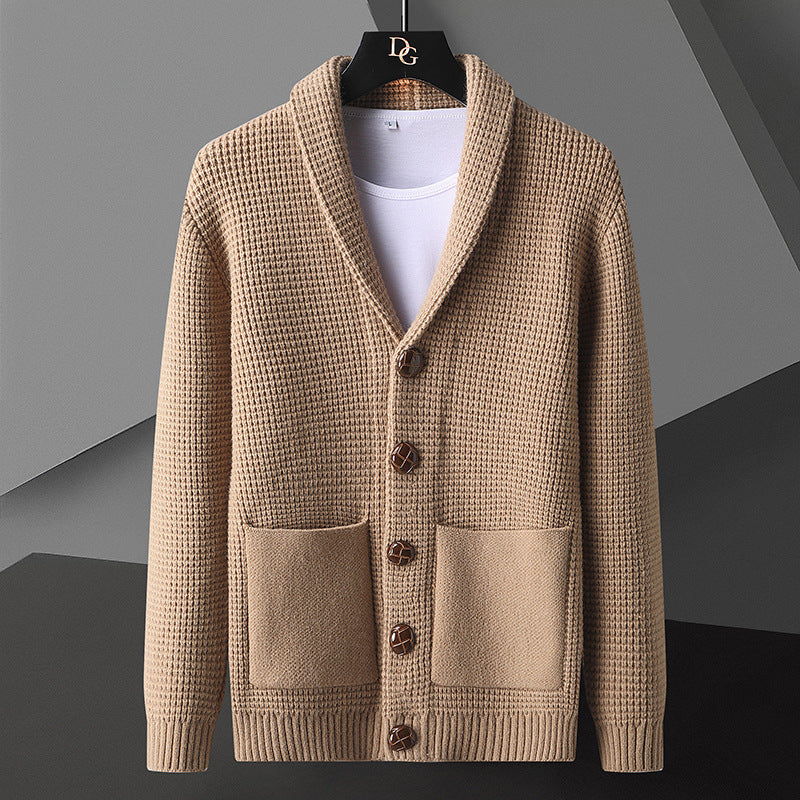 Elmcrest Knit | Wolcardigan met klassieke varsity‑stijl