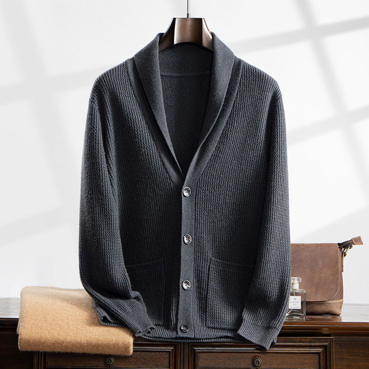 Lunaro Cardigan | Stijlvolle heren vest met sjaalkraag