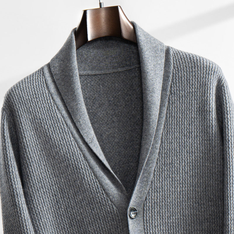 Lunaro Cardigan | Stijlvolle heren vest met sjaalkraag