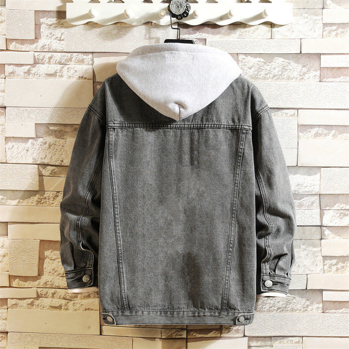 StreetHood Denim | Heren denim jas met capuchon en knopen