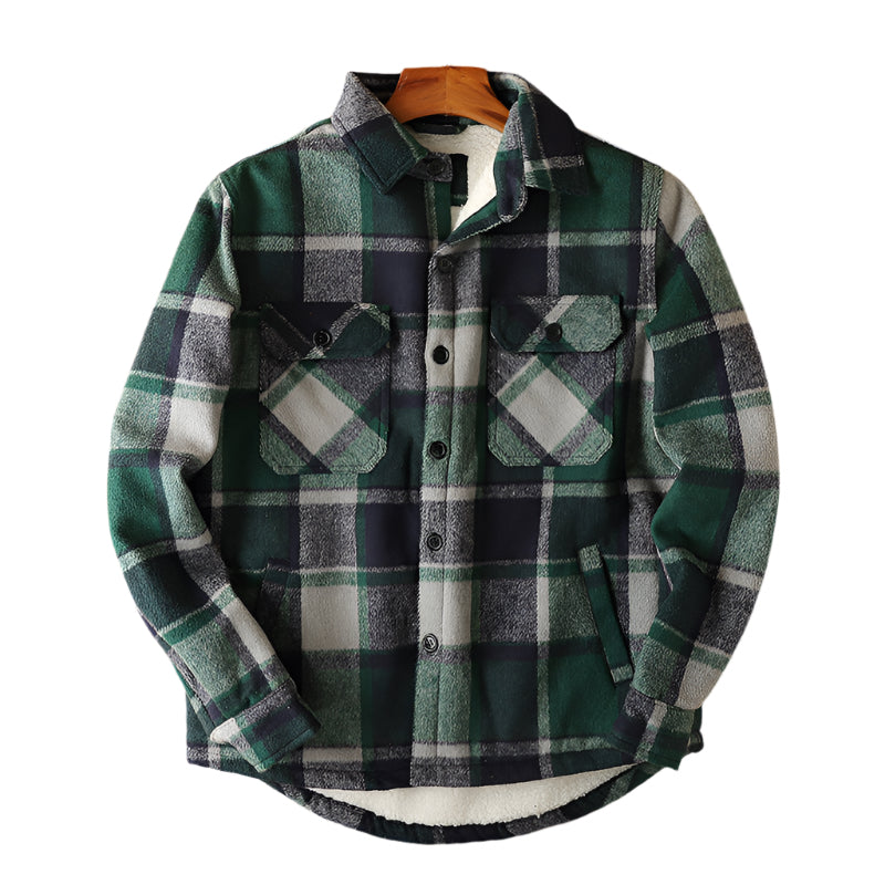 Everwood Sherpa | Geruit flanneljack met warme sherpa‑voering