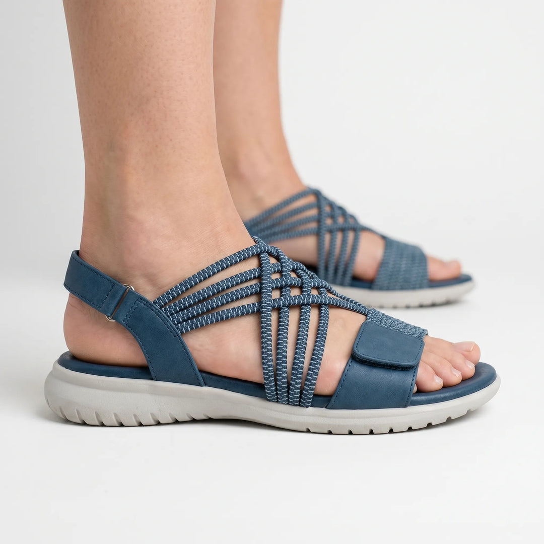 Open sandalen met gevlochten bandjes