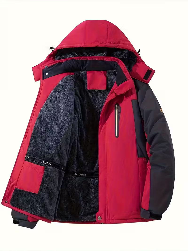 Heren winterjas | Waterdichte outdoor jas met capuchon en fleece