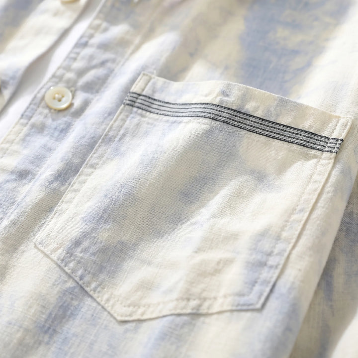 Overhemd heren | Casual overhemd met print en borstzak